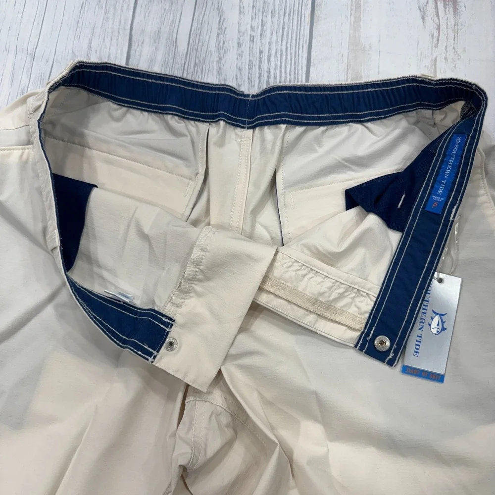NWT Southern Tide T3‎ Shorts XL Beige Stone Tide to Trail Golf Swim Mens